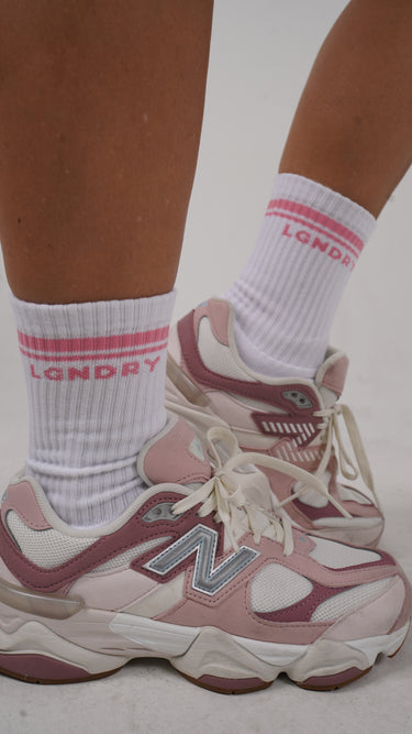 UNISEX STRIPE LGNDRY CREW SOCKS