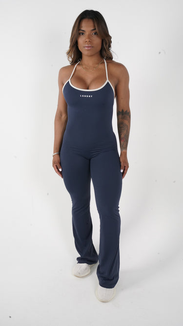 CELESTIA OPEN BACK FLARE JUMPSUIT