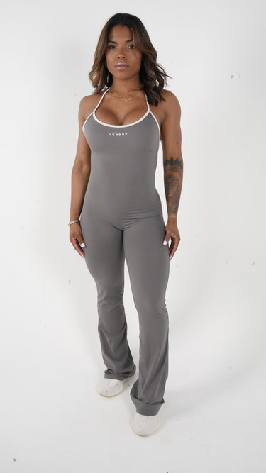 CELESTIA OPEN BACK FLARE JUMPSUIT