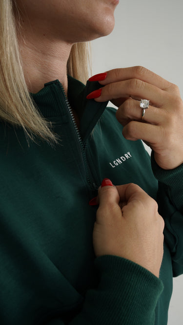 SOFTSTAY QUARTER ZIP SWEATER
